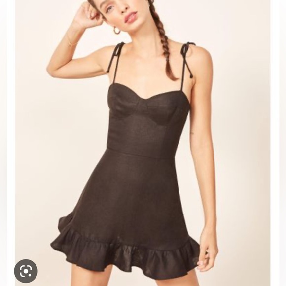 Reformation Dresses & Skirts - Reformation Porto Dress Black Linen - Size 2 - $65